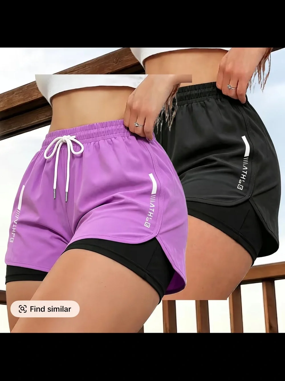 Layered Pink Athletic Shorts with Inner Compression Liner